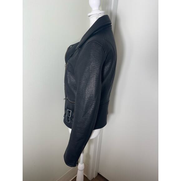 Free People Faux Leather Biker Jacket Size 8 - Picture 2 of 3